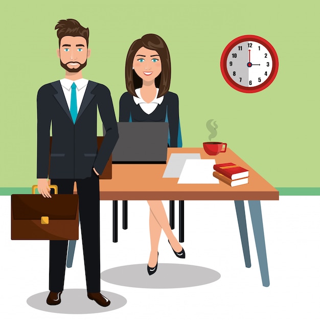 gens d&#39;affaires en formation processus isolé icône design