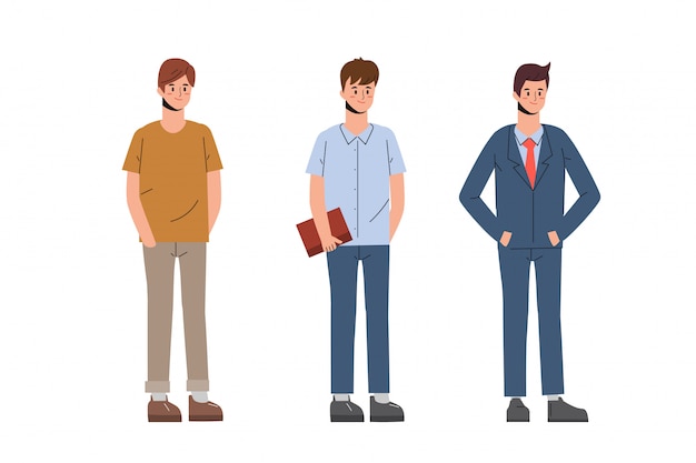 Gens de caractère des hommes au travail de bureau.