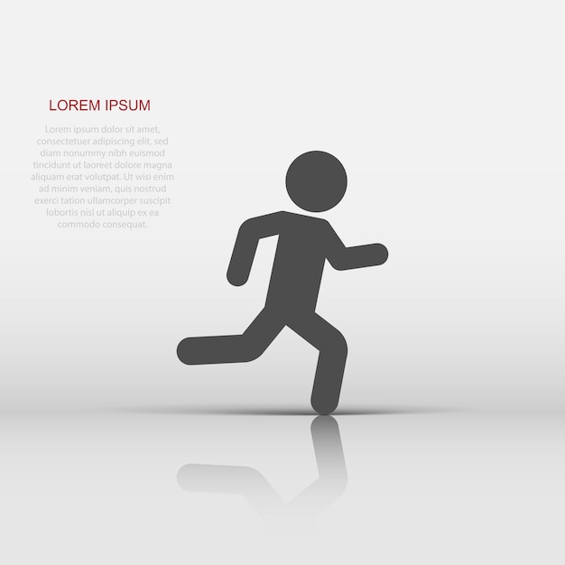 Les gens en cours d'exécution signent l'icône dans le style plat Exécutez l'illustration vectorielle de silhouette sur fond blanc isolé Concept d'entreprise de jogging de mouvement