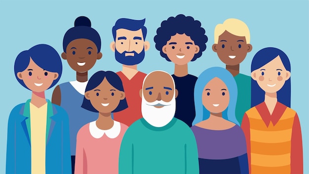Des gens divers se tiennent ensemble Un groupe de personnes multiculturelles