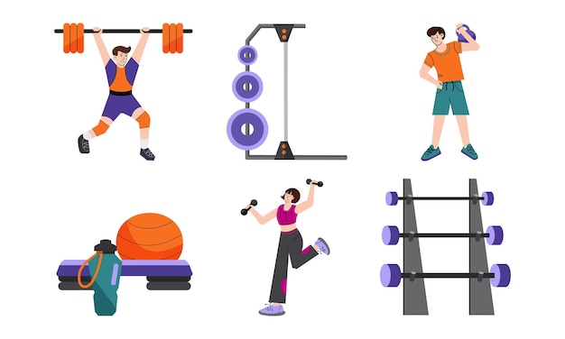 Les gens font du sport dans la salle de sport.