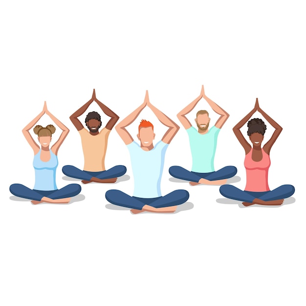 Les gens font du yoga.