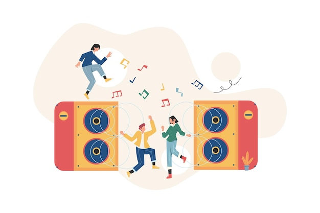 Les gens font la fête avec de la musique