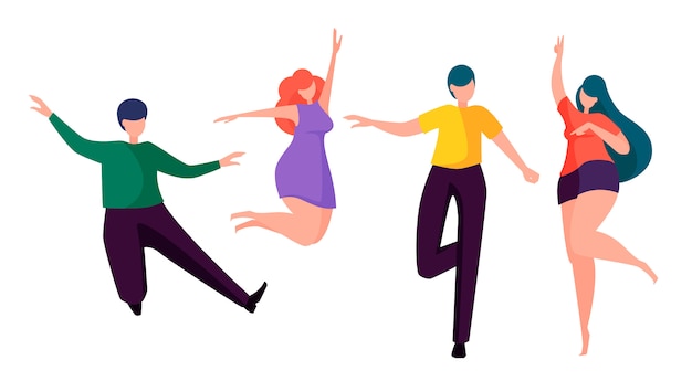 Gens heureux danser