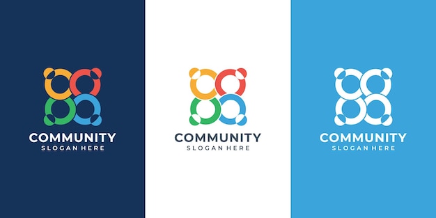 Les gens humains ensemble l'unité familiale logo icône illustration travail d'équipe conception logo du groupe social