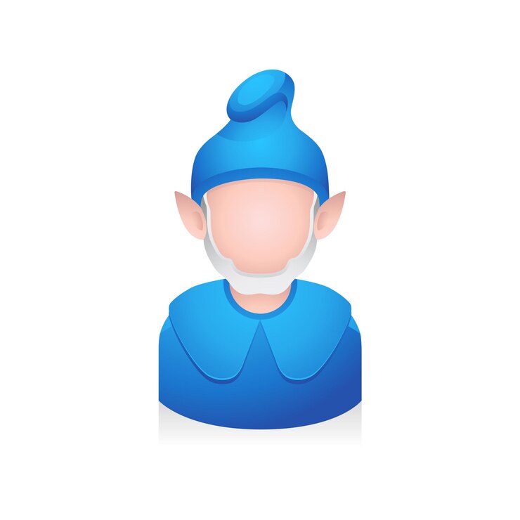 Vecteur les gens des icônes avatar des elfes bleus
