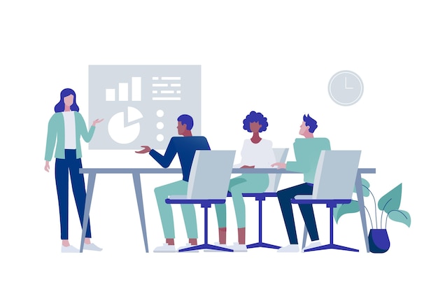 Gens plats organiques sur illustration de formation commerciale