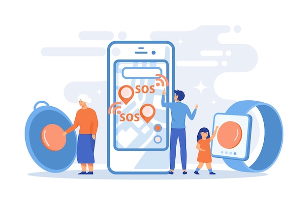 Les Gens Se Perdent, Ont Des Ennuis. Bouton D'urgence Personnel, Bouton Gps Sos Intégré,