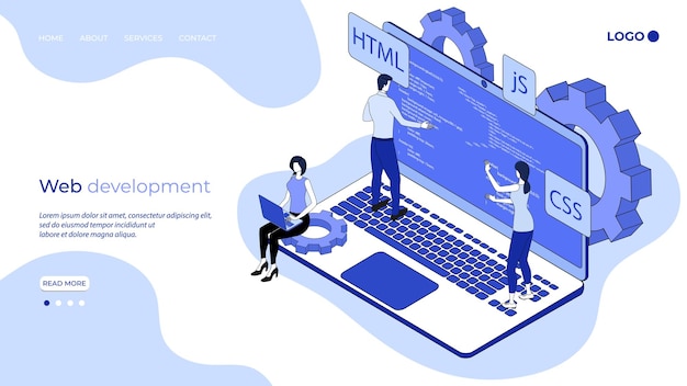 Les gens sont engagés dans le développement WebLe concept de développement d'applications et de sites Internet
