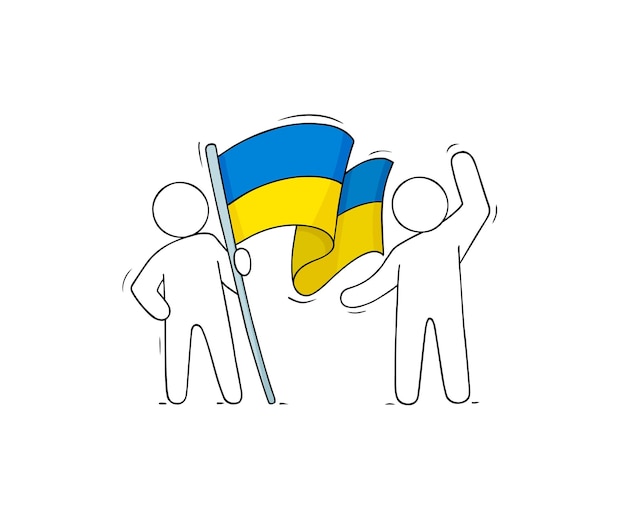 Les Gens Tiennent Le Drapeau De L'ukraine Concept De Soutien Pour L'ukraine
