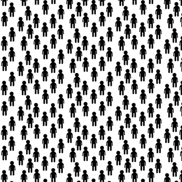 les gens la vigueur les avatars la foule les silhouettes le motif sans couture