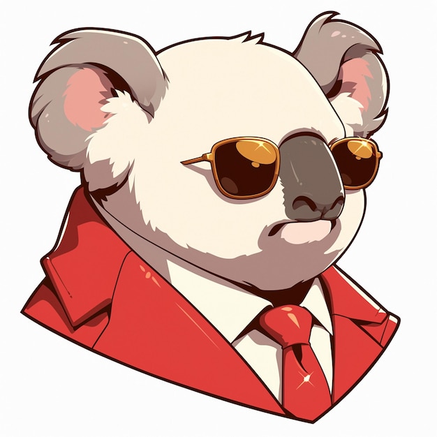 Vecteur un gentil avocat koala dans le style des dessins animés