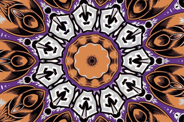 Géométrie Abstraite De Bordure De Cadre De Mandala Coloré