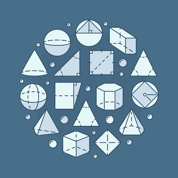 Géométrie et mathématiques ronde illustration ou bannière