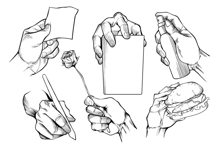 Vecteur geste de la main dessiné à la main 1 illustration