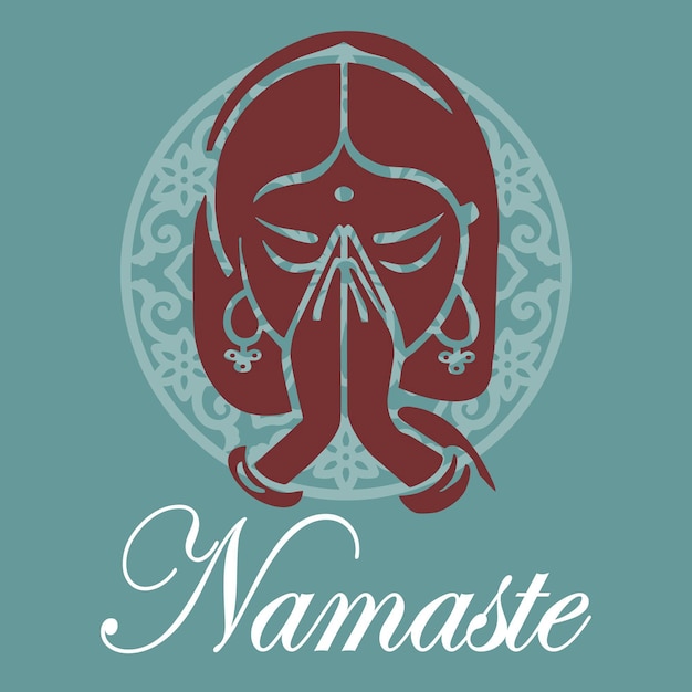 Geste de namaste dessiné à la main