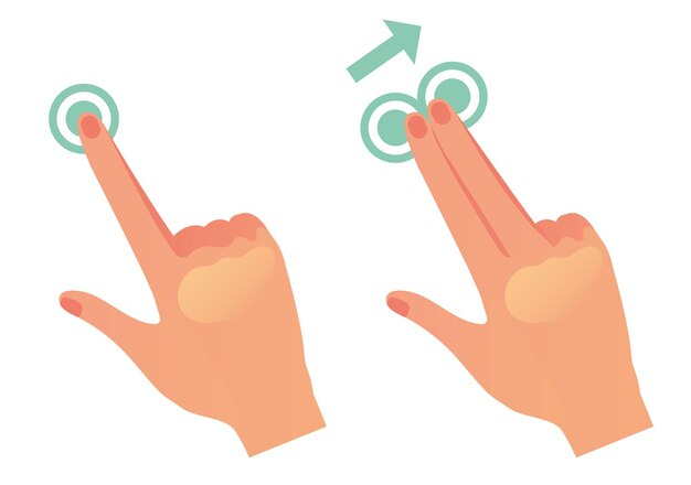 Gestes de la main pour l'écran du smartphone, tablette, écran tactile, zoom, balayage, rotation, ensemble de concepts isolés