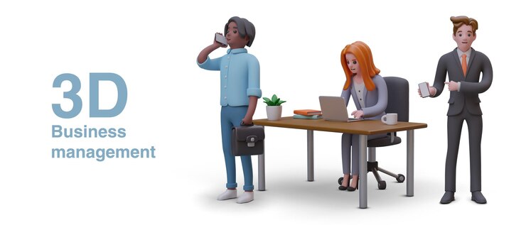 Vecteur gestion d'entreprise 3d homme américain tenant une mallette et parlant sur son smartphone