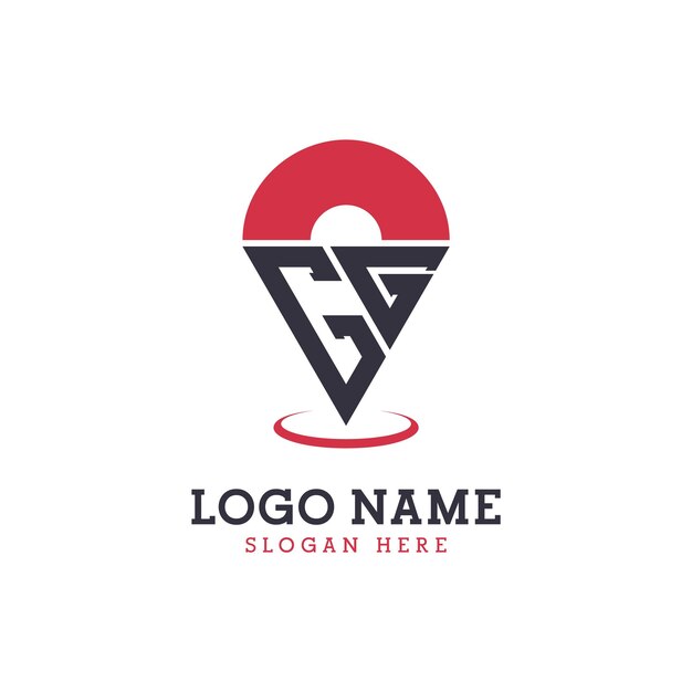 GG Location Icon Design Logo moderne GG Pinpoint pour les applications de cartes de navigation et les entreprises basées sur la localisation