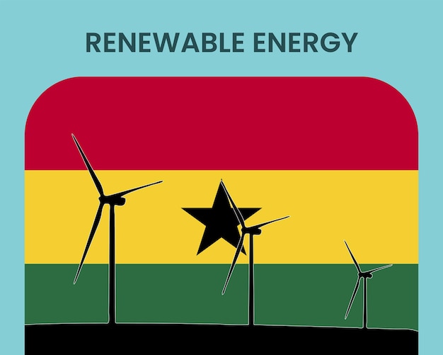 Vecteur ghana énergie renouvelable idée d'énergie environnementale et écologique