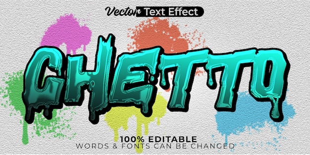 Vecteur ghetto vector texte effet modifiable alphabet rue ville urbaine