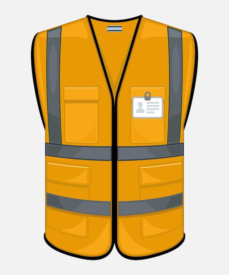 Vecteur gilet de sécurité orange vecteur