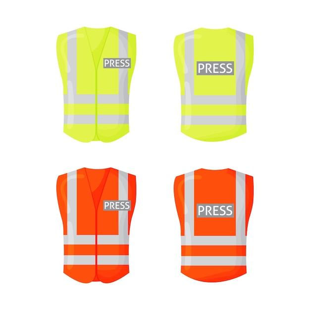 Gilet de sécurité réfléchissant jaune pour les personnes Presse textuelle Uniforme de protection pour journaliste