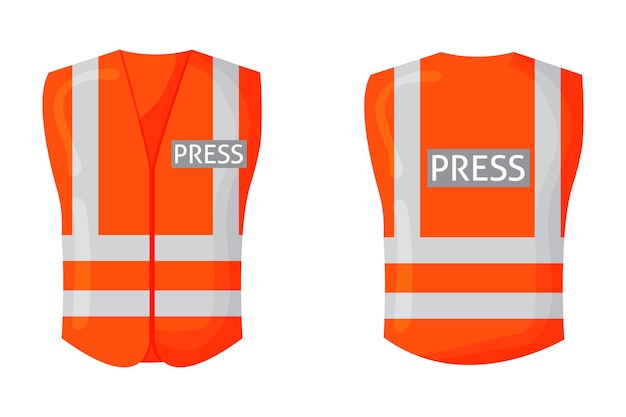 Gilet de sécurité réfléchissant jaune pour les personnes Presse textuelle Uniforme de protection pour journaliste