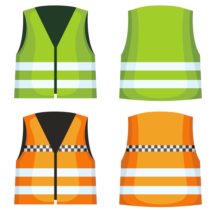 Vecteur gilet de sécurité route gilet