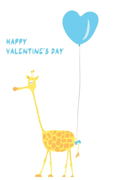 Girafe Amoureuse Le Jour De La Saint-valentin Le Vecteur