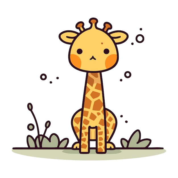 Une Girafe De Dessin Animé Mignonne Illustration Vectorielle Un Animal Mignonne