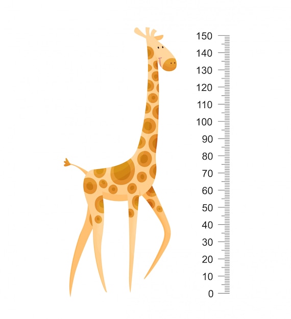 Girafe drôle. Joyeuse girafe drôle avec long cou.