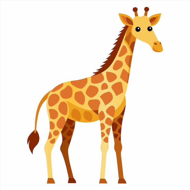 Vecteur une girafe avec une girafe sur sa tête