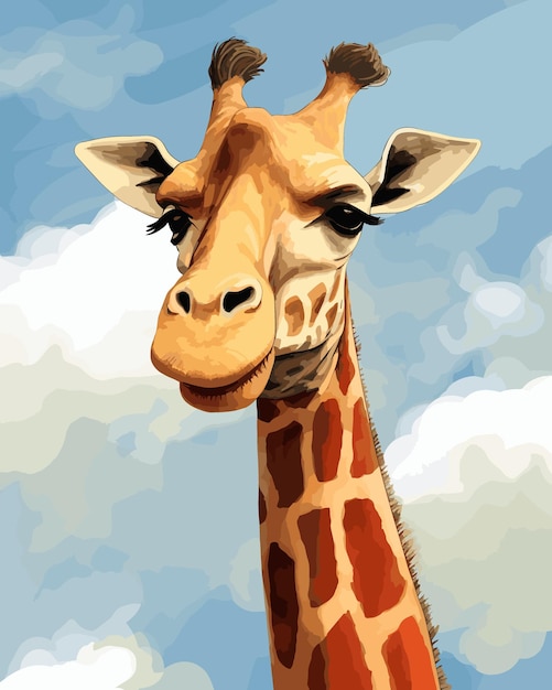 Vecteur une girafe avec une image d'une girafe dessus