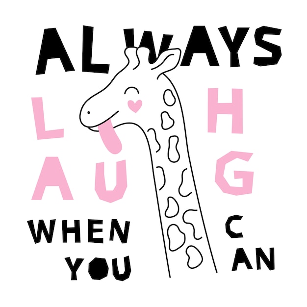 Girafe Avec Une Phrase De Motivation