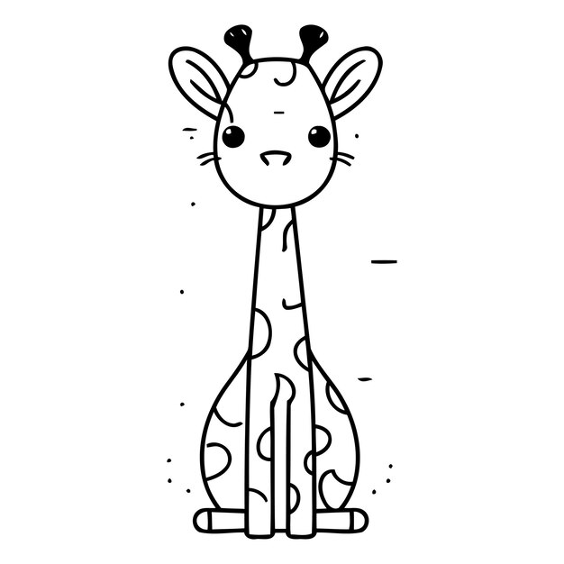 Vecteur giraffe de dessin animé mignonne illustration vectorielle isolée sur fond blanc