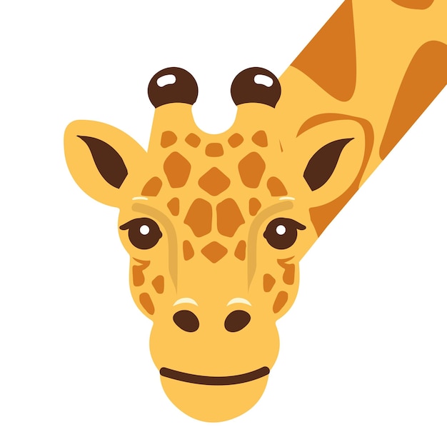 Vecteur giraffe mignonne vecteur de tête d'animal
