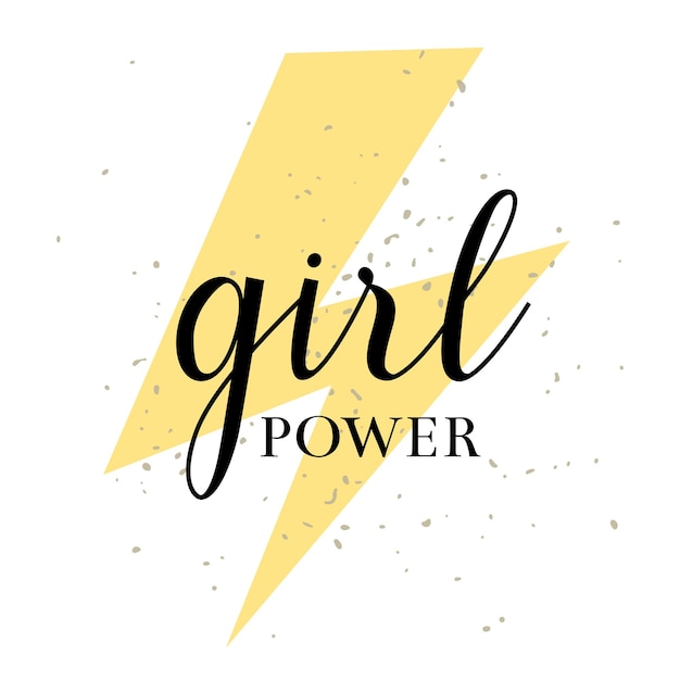 Girl Power Dessinés à La Main Lettrage Vecteur De Citation De Féminisme. Slogan De Motivation Femme. Inscription Pour T-shirts, Affiches, Cartes.