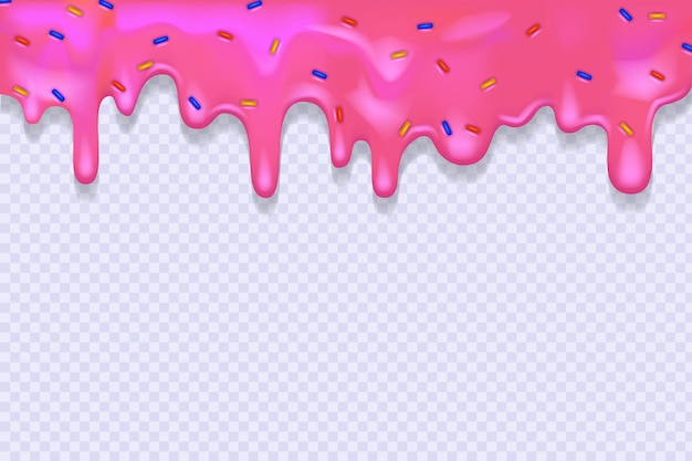 Glaçage dégoulinant rose avec motif sans couture de crème douce glaçage beignet coloré
