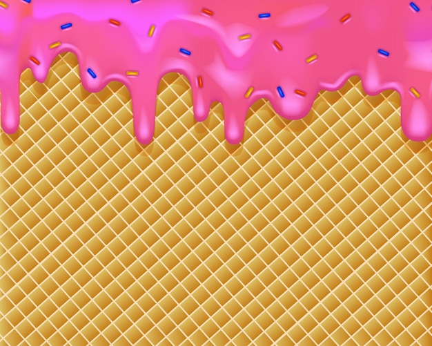 Glaçage dégoulinant rose avec motif sans couture de crème douce glaçage beignet coloré