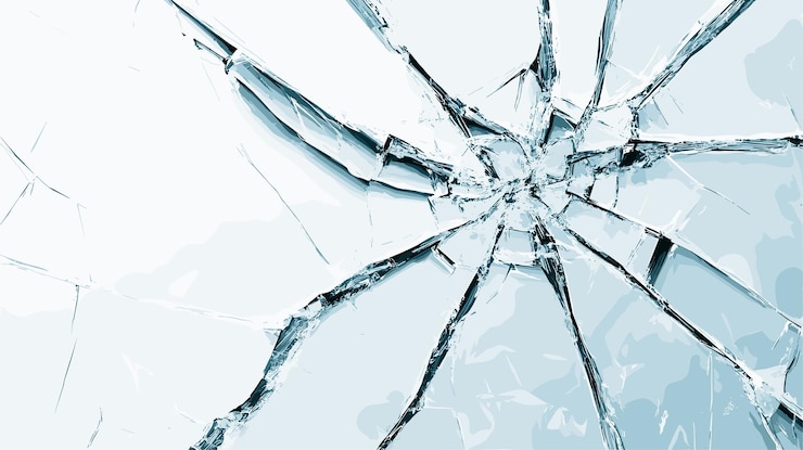 Vecteur glace fissurée ou verre vue supérieure motif glacé texture de surface d'eau gelée transparente fond abstrait avec des fissures aléatoires illustration vectorielle de dessin animé