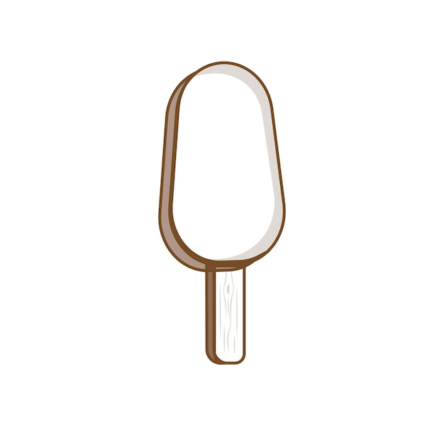 Glace Popsicle Au Chocolat Dessin Au Trait Illustration Vectorielle Logo