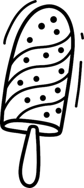 Glace Popsicle De Vecteur Sur Un Bâton Illustration De Dessin Animé Mignon De Crème Glacée Sur Un Bâton Dessinée à La Main