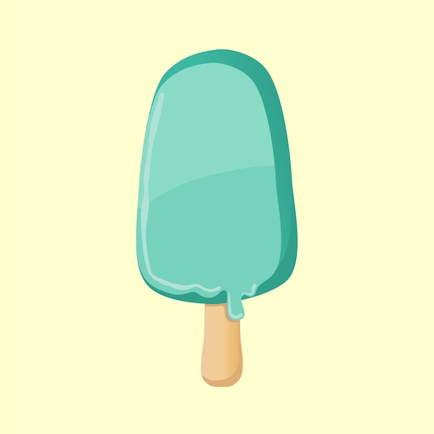 Glace verte sur un bâton Illustration vectorielle