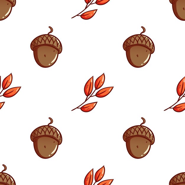 glands mignons dessinés à la main et feuilles d'automne fond transparent