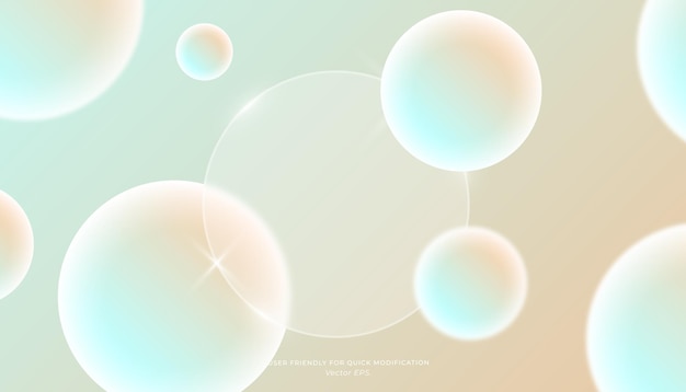 Glassmorphisme premium vert orange doux Gradient Bubble Arrière-plan pour les projets de design moderne