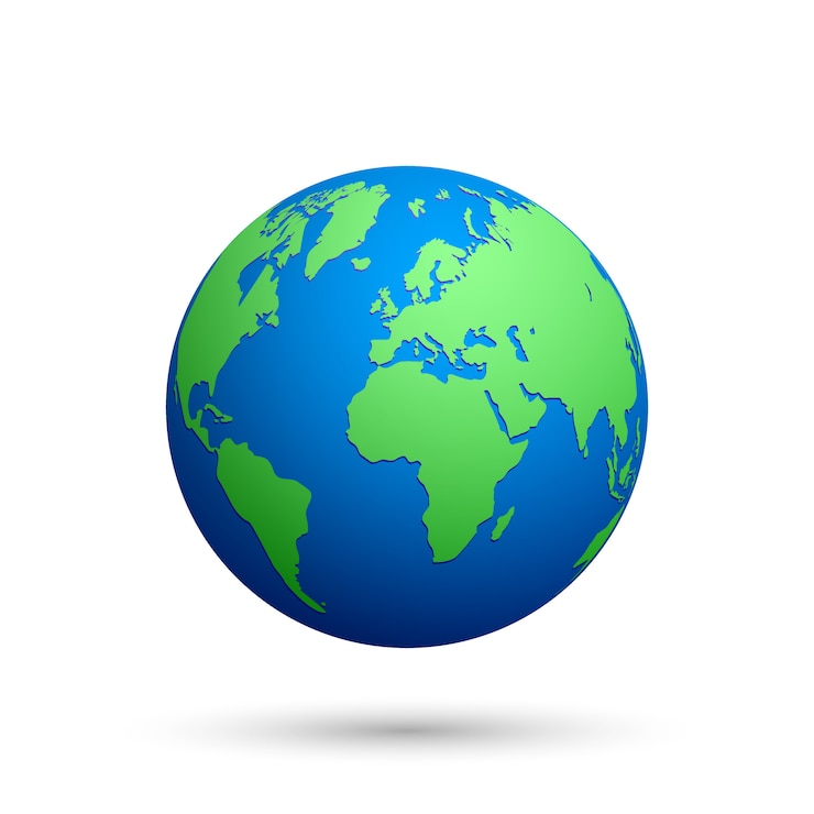 Vecteur globe avec carte du monde.