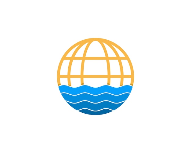 Globe Combiné Avec Logo Eau De Mer