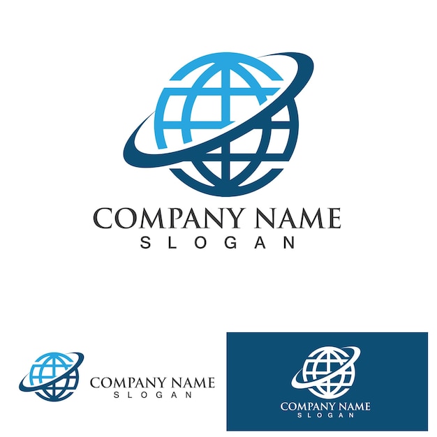 Globe logo et icône Vector design TemplateVector