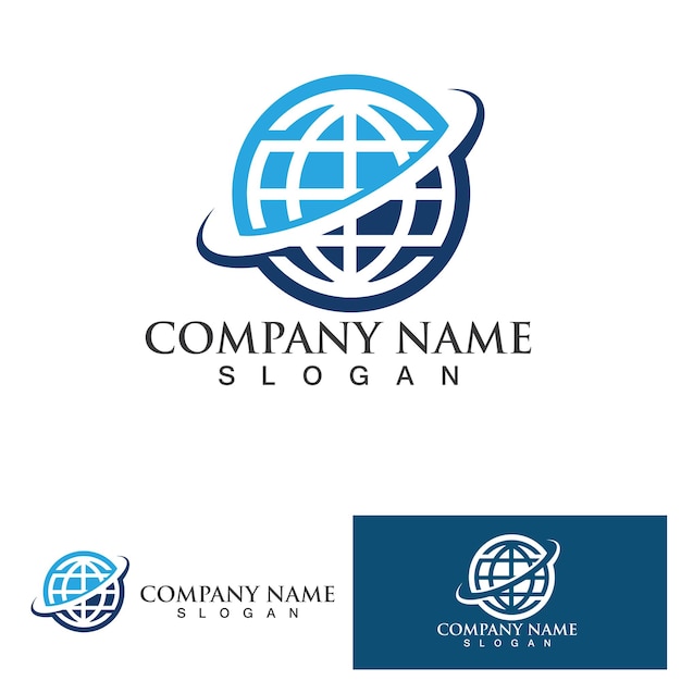 Globe logo et icône Vector design TemplateVector